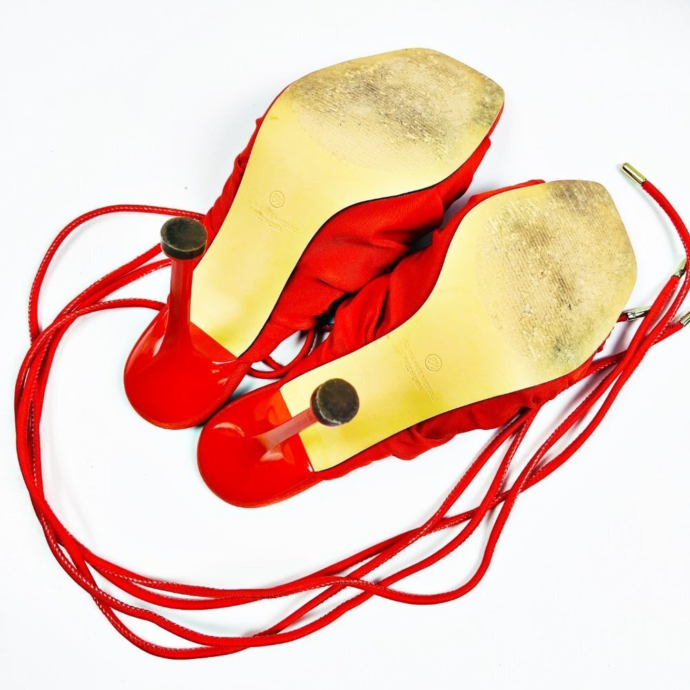 2/$14 Liliana Tangerine Strappy Heels 8.5 - Picture 6 of 6